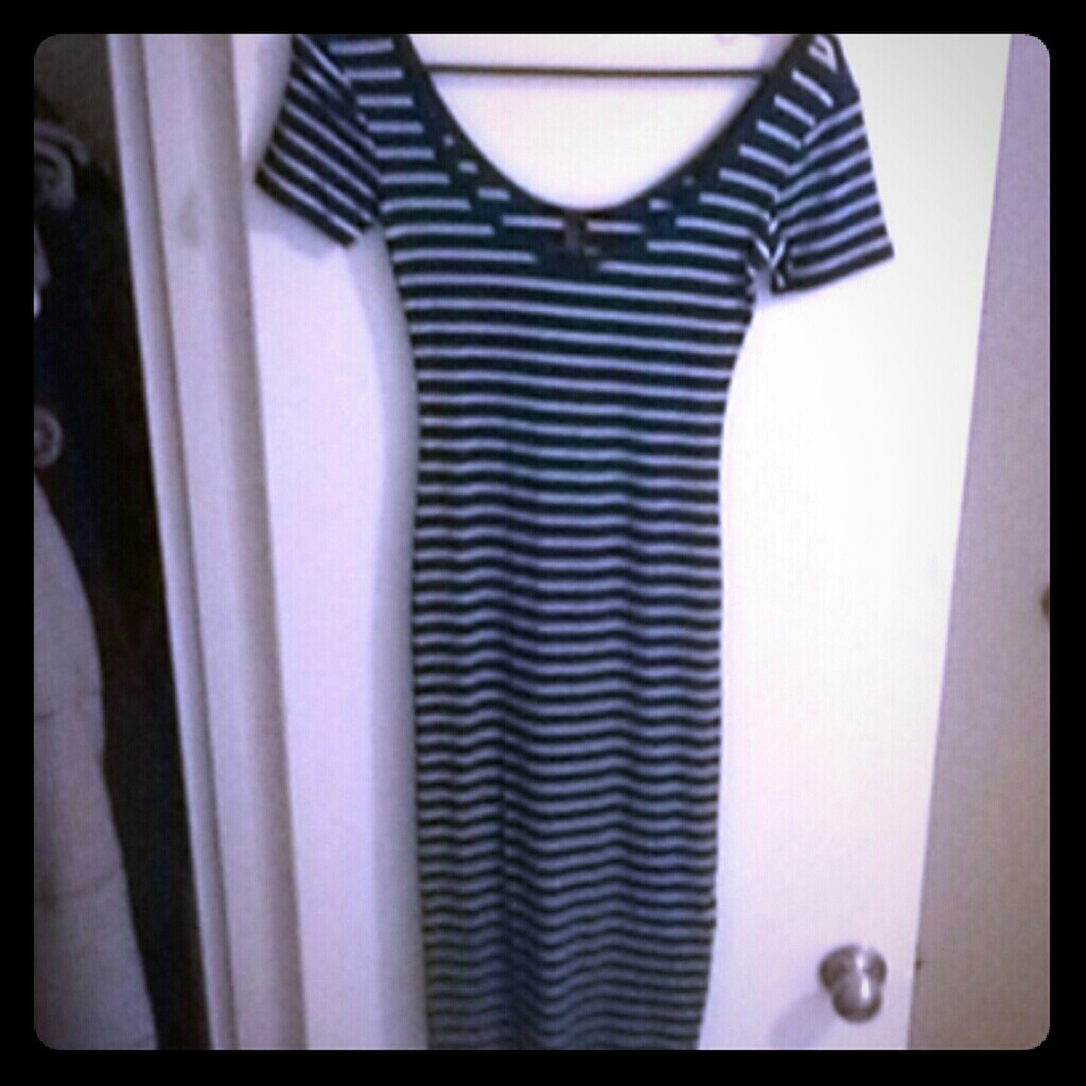 Blue and white dress
